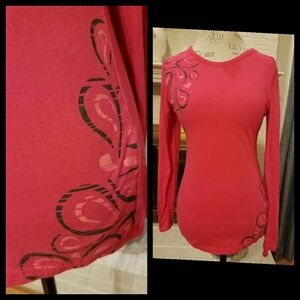 2/$20 TEK GEAR Pink Cotton Long Sleeve Shirt Top Small S